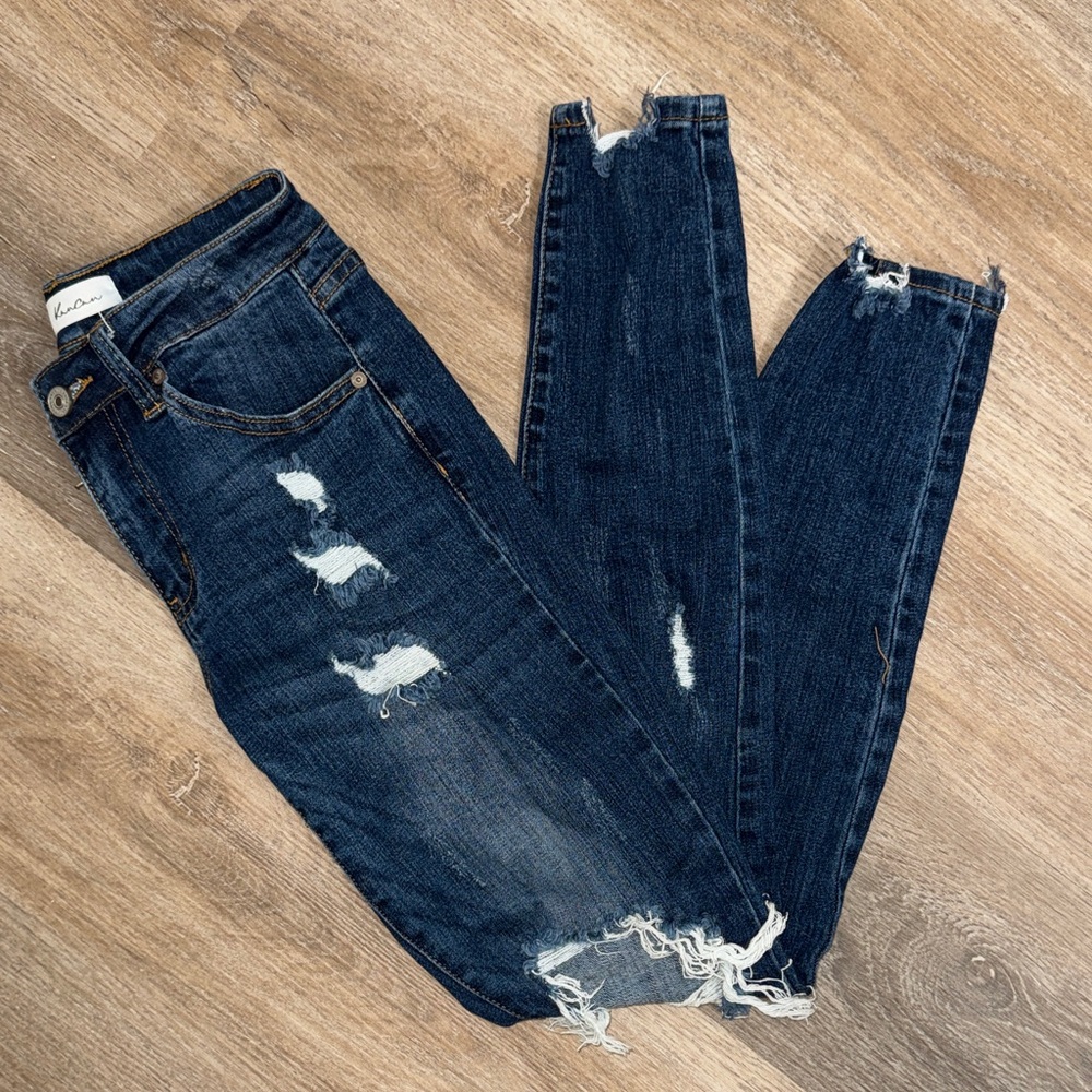 KanCan Dark Blue Distressed Skinny Jeans